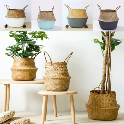 Straw Weave Flower Pot Basket